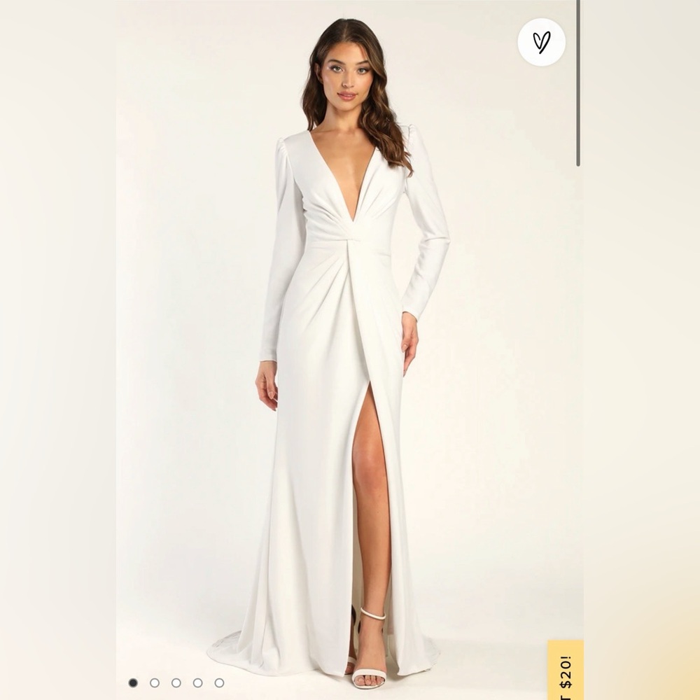 Stunning Romance White Long Sleeve Mermaid Maxi Dress